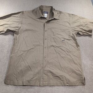 Patagonia‎ Organic Cotton Shirt Men's Medium Button Up Short Sleeve Solid Brown
